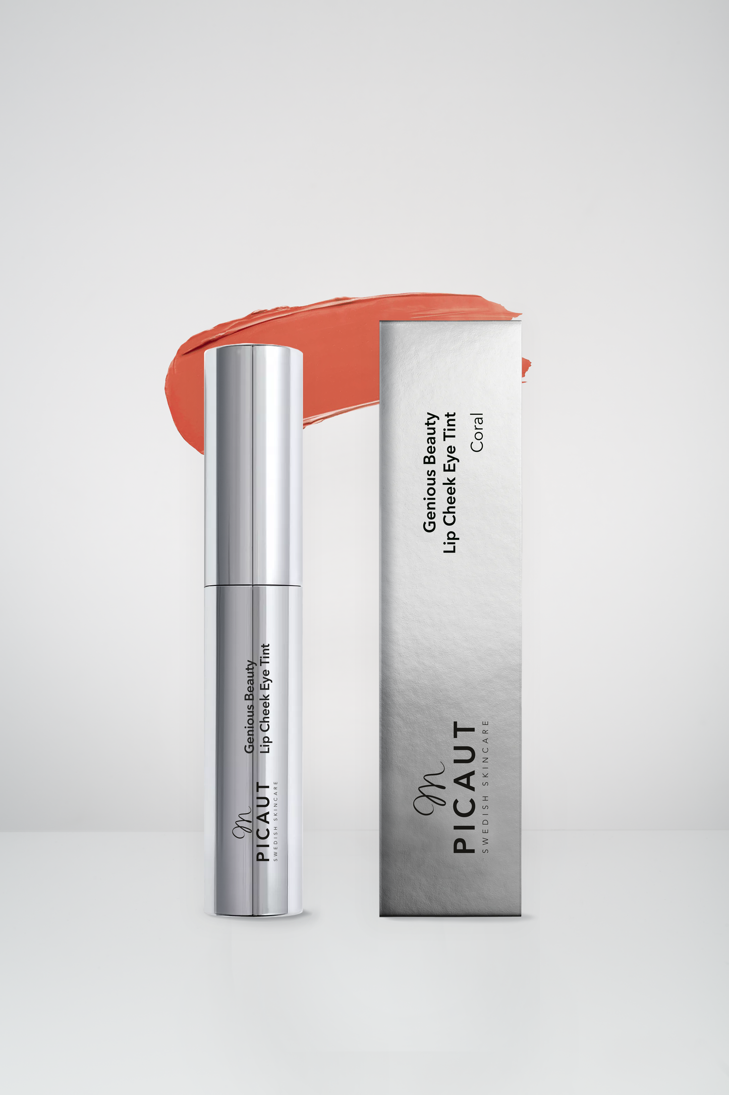 M Picaut Genious Beauty Lip Cheek Eye Tint – Coral, 4 ml